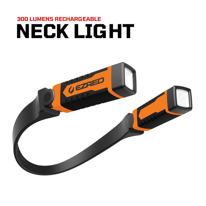 E-Z Red EZRED NK15-OR ANYWEAR Rechargeable Neck Light for Hands-Free Lighting, Orange, Perfect Light for Mechanics, Camping, Hunting, DIY Projects, Reading - Image 2
